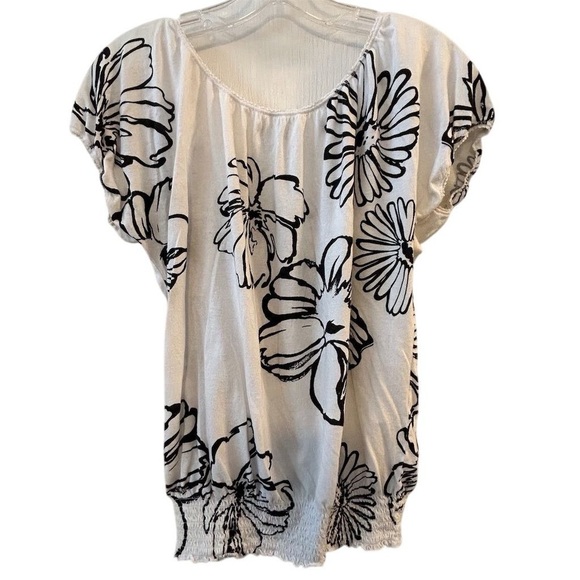 American Eagle Women's Floral Blouse Size L black and white - Picture 7 of 8